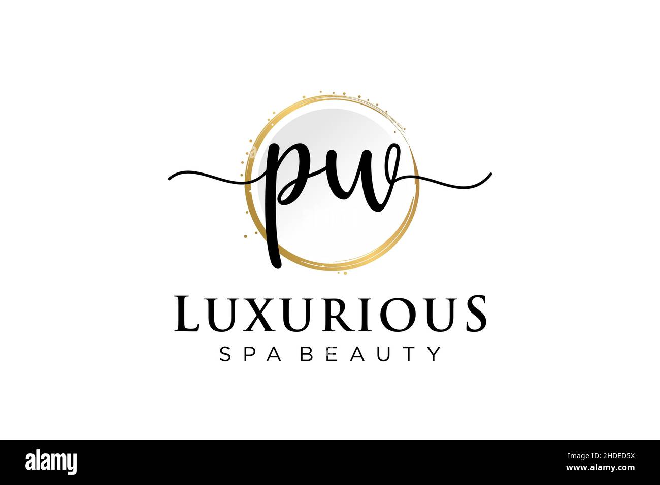 Logo PW femminile iniziale. Utilizzabile per Logo per moda, fotografia, matrimonio, bellezza, affari. Modello di disegno del logo del vettore piatto . Illustrazione Vettoriale