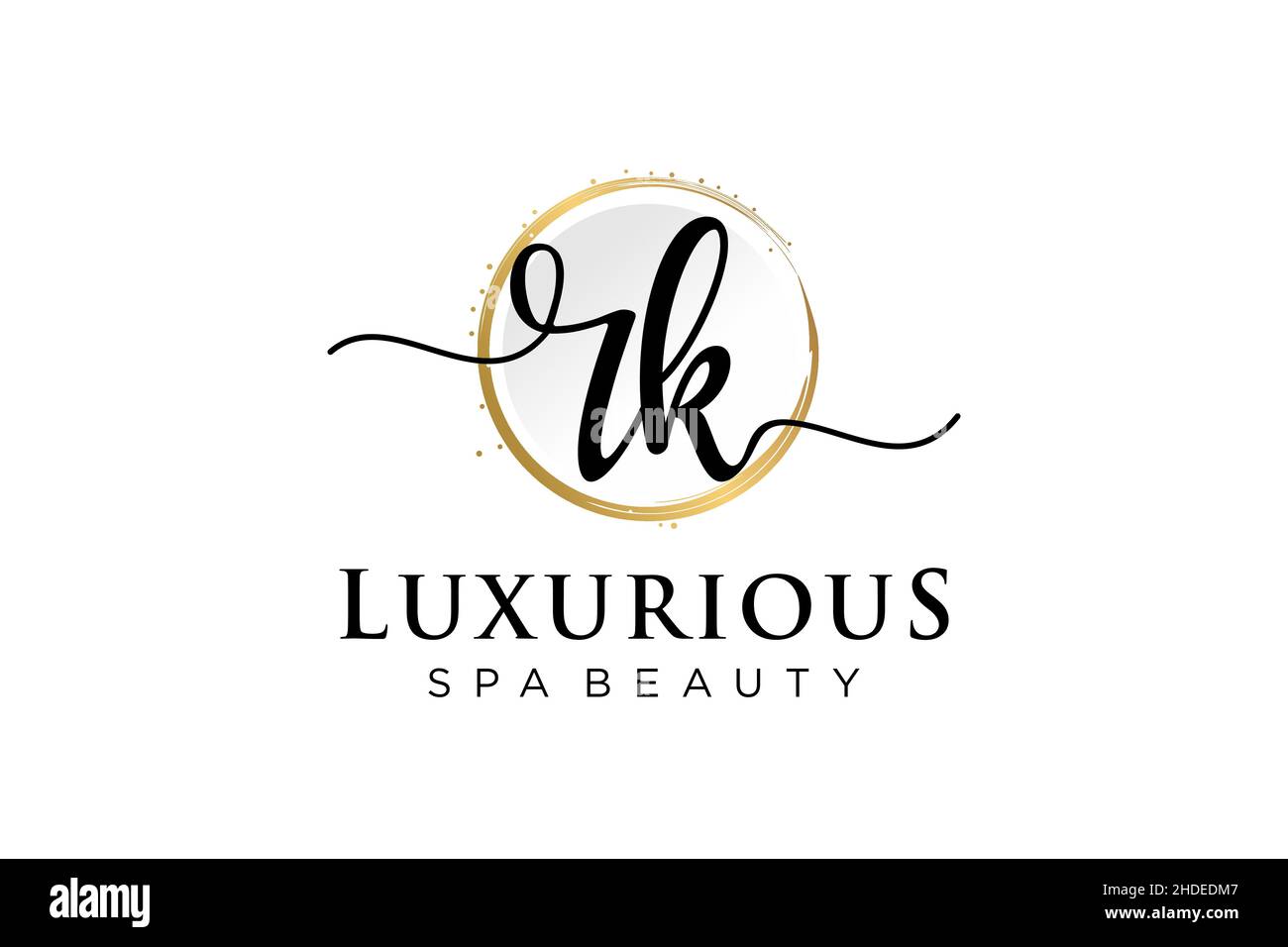 Logo RK femminile iniziale. Utilizzabile per Logo per moda, fotografia, matrimonio, bellezza, affari. Modello di disegno del logo del vettore piatto . Illustrazione Vettoriale