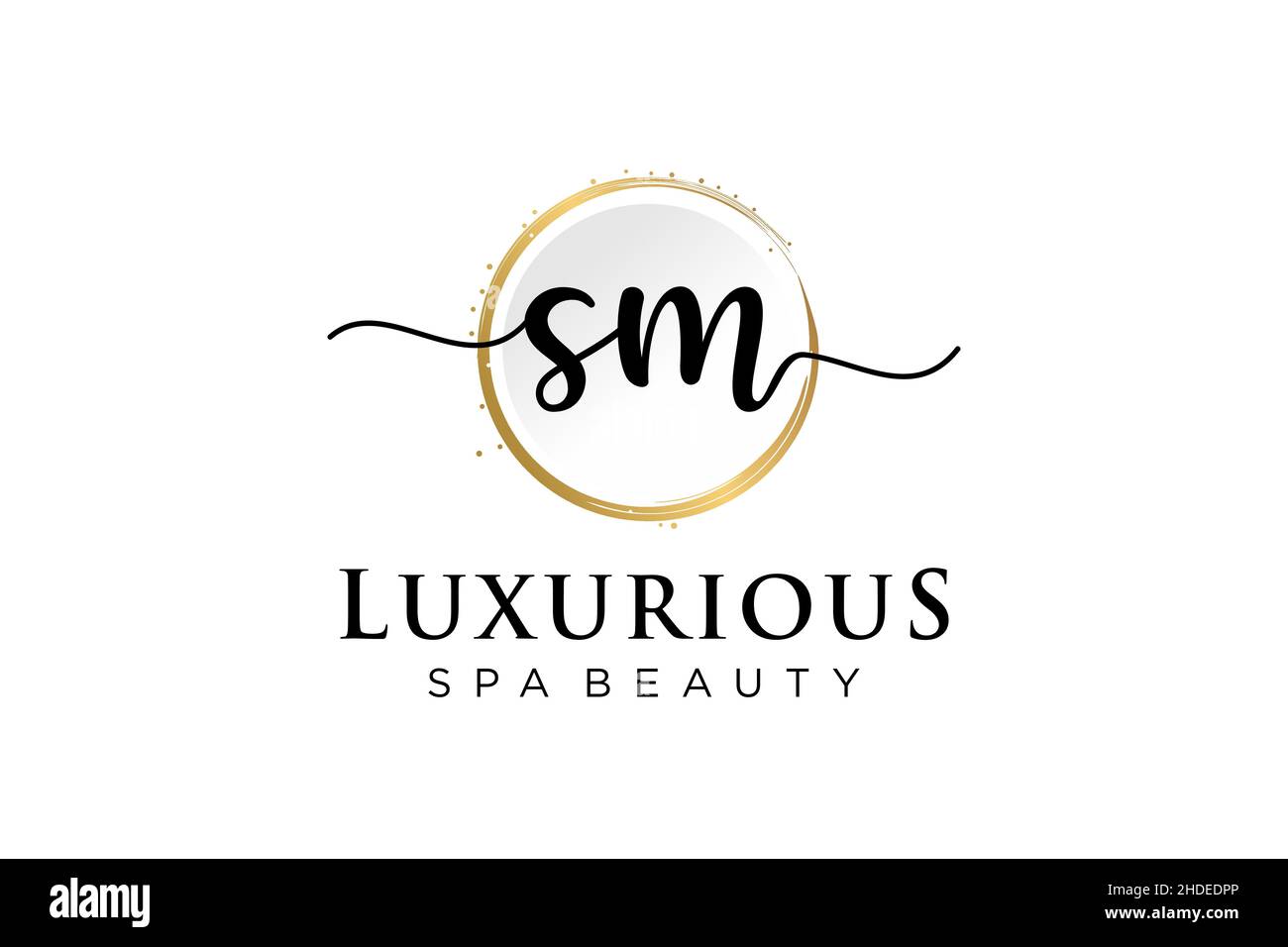 Logo SM femminile iniziale. Utilizzabile per Logo per moda, fotografia, matrimonio, bellezza, affari. Modello di disegno del logo del vettore piatto . Illustrazione Vettoriale