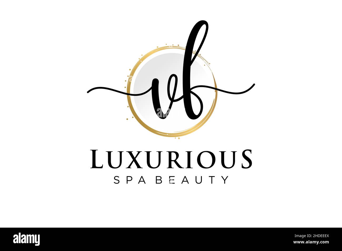 Logo VF femminile iniziale. Utilizzabile per Logo per moda, fotografia, matrimonio, bellezza, affari. Modello di disegno del logo del vettore piatto . Illustrazione Vettoriale