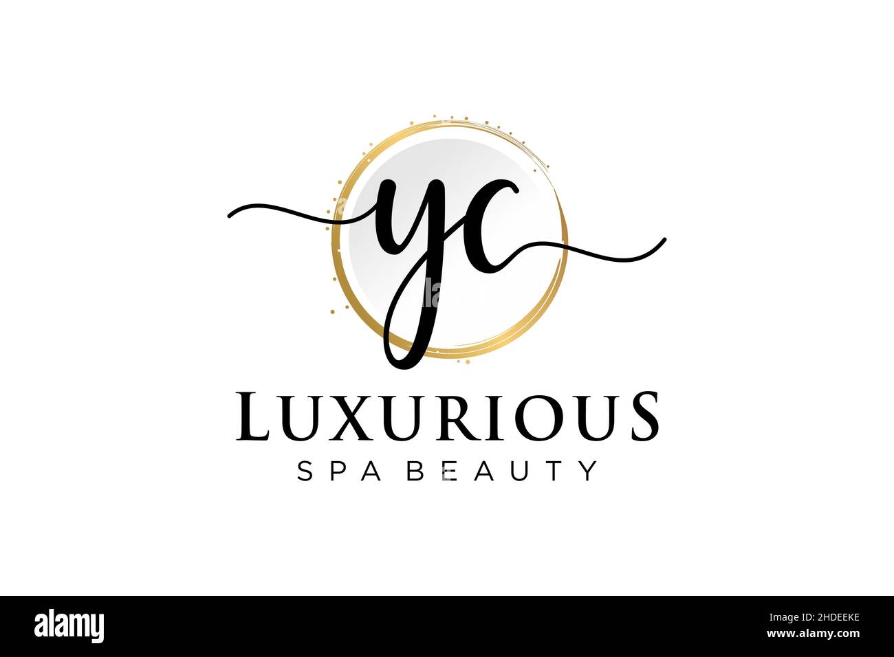 Logo YC femminile iniziale. Utilizzabile per Logo per moda, fotografia, matrimonio, bellezza, affari. Modello di disegno del logo del vettore piatto . Illustrazione Vettoriale