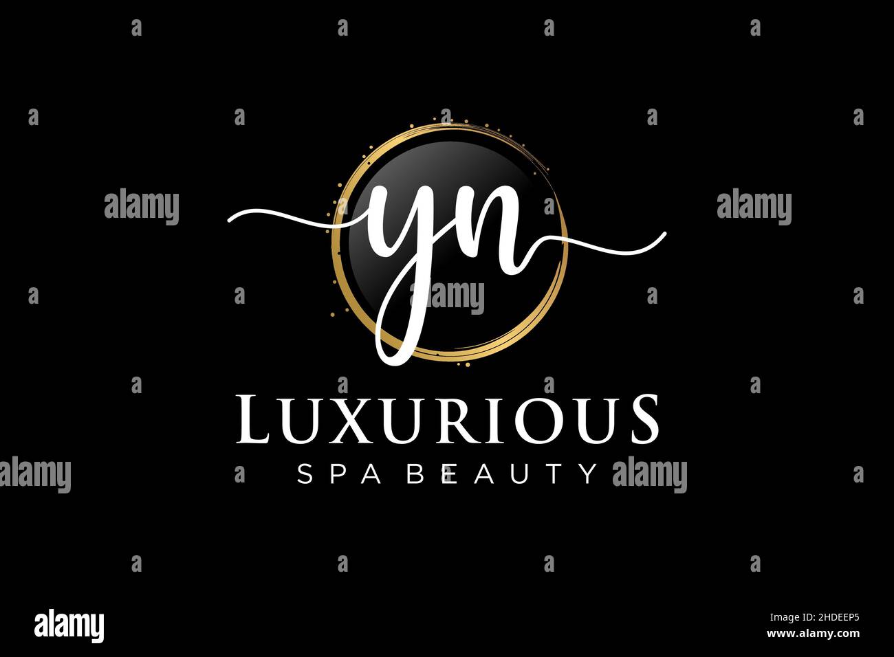 Logo YN femminile iniziale. Utilizzabile per Logo per moda, fotografia, matrimonio, bellezza, affari. Modello di disegno del logo del vettore piatto . Illustrazione Vettoriale