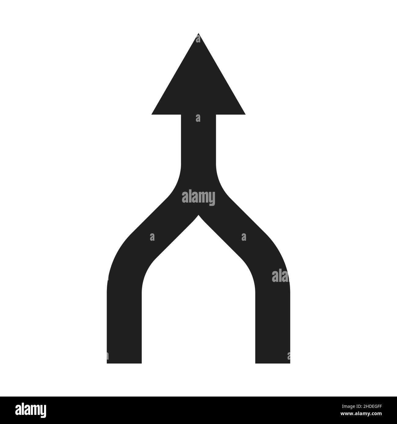 due frecce che uniscono icon vector collaborazione, partnership, alleanza, unendo e concetto di crescita per grafica design, logo, sito web, social media, mobi Illustrazione Vettoriale