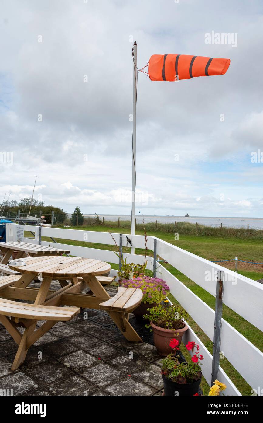 Lincolnshire, UK – 15 settembre 2017 : Humber Mouth Yacht Club, coperta e calzino a vento, Cleethorpes Foto Stock