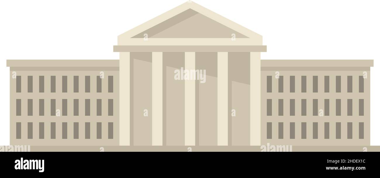 Icona del parlamento della città. Illustrazione piatta dell'icona vettoriale del parlamento cittadino isolata su sfondo bianco Illustrazione Vettoriale