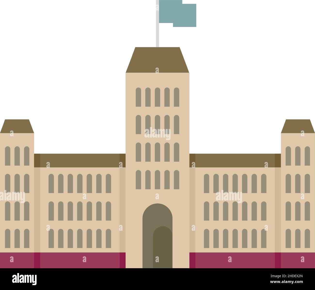 Icona della costruzione del Parlamento. Illustrazione piatta dell'icona del vettore di costruzione del Parlamento isolato su sfondo bianco Illustrazione Vettoriale