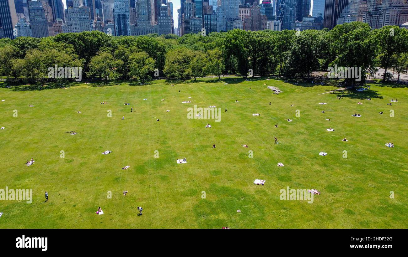 Sheep Meadow, Central Park, Manhattan, New York City Foto Stock