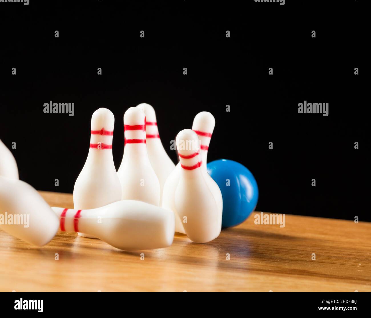 mini, bowling a dieci birilli, bowling, miniature Foto Stock