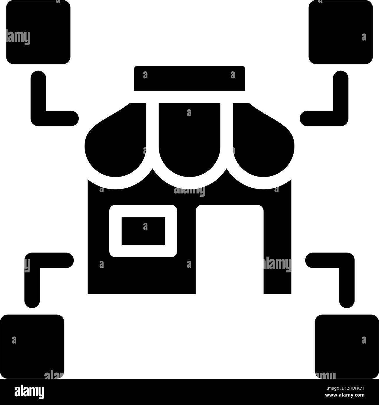 Icona glyph nero per il data mining commerciale retail Illustrazione Vettoriale