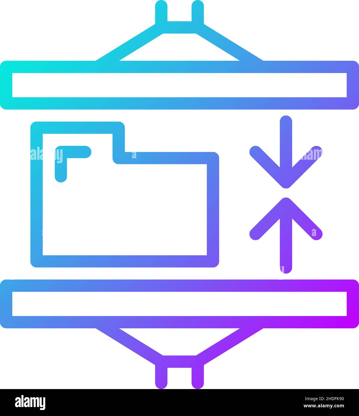 Icona vettore lineare gradiente tecnica di compressione dati Illustrazione Vettoriale
