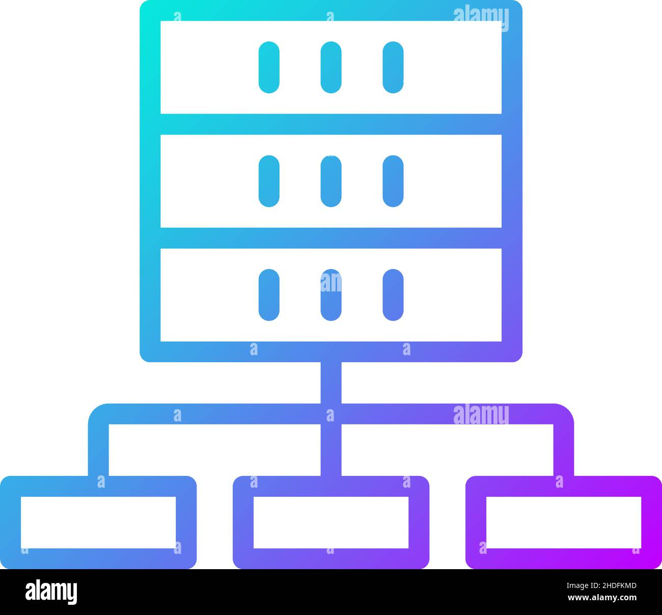 Icona vettore lineare gradiente tecnologia set di dati Illustrazione Vettoriale