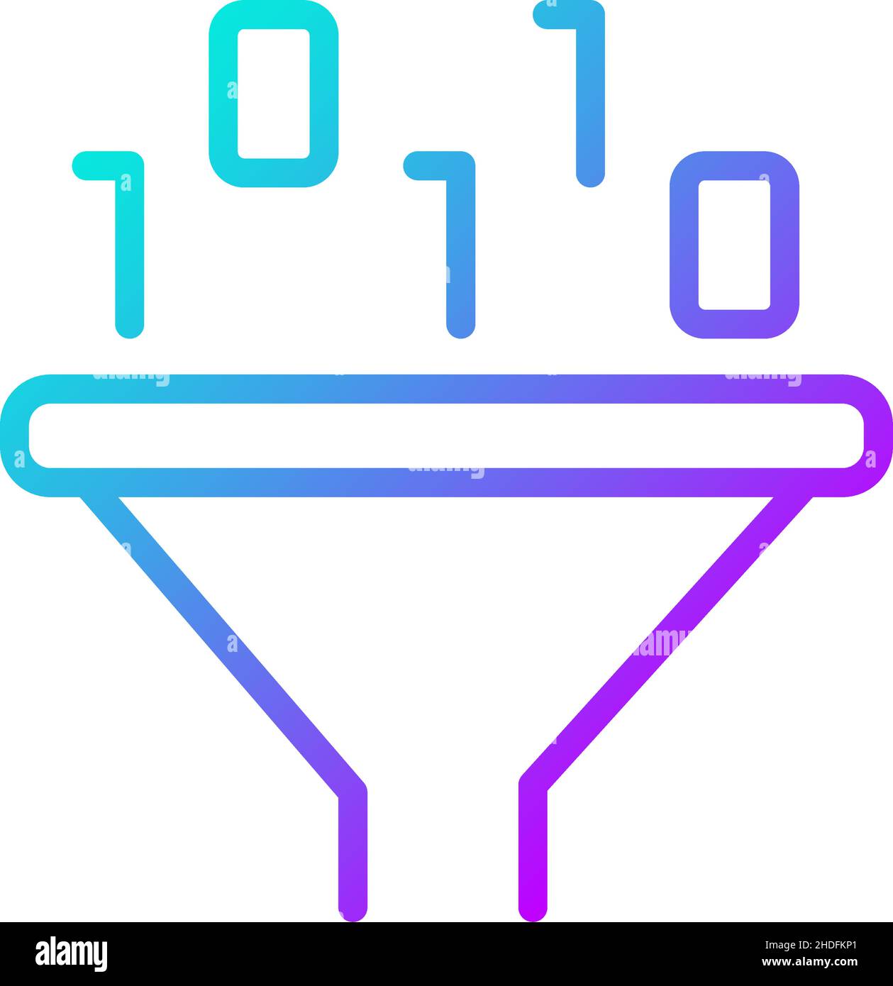 Filtro per l'icona del vettore lineare gradiente data mining Illustrazione Vettoriale