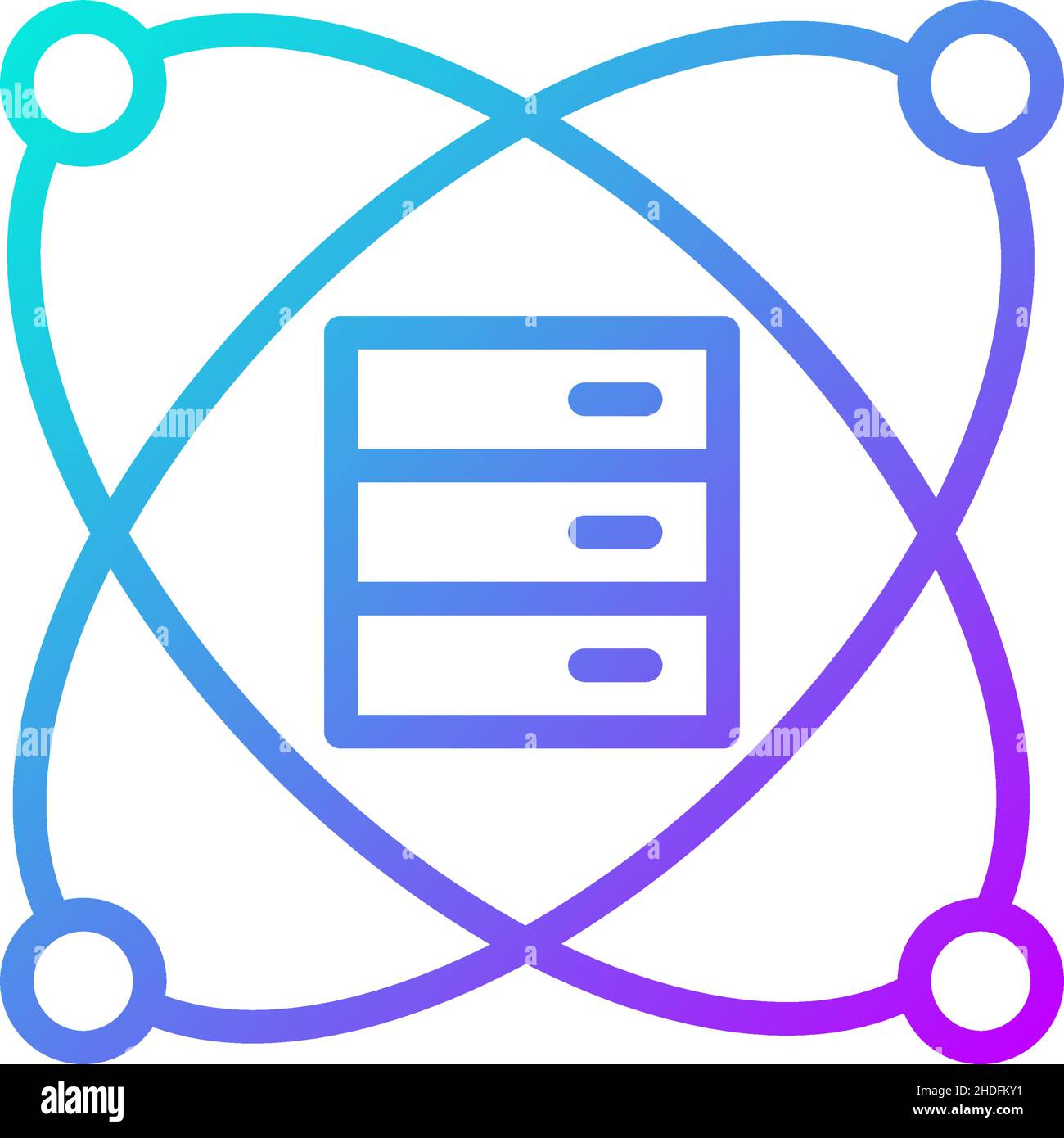 Icona del vettore lineare gradiente di data mining scientifico Illustrazione Vettoriale