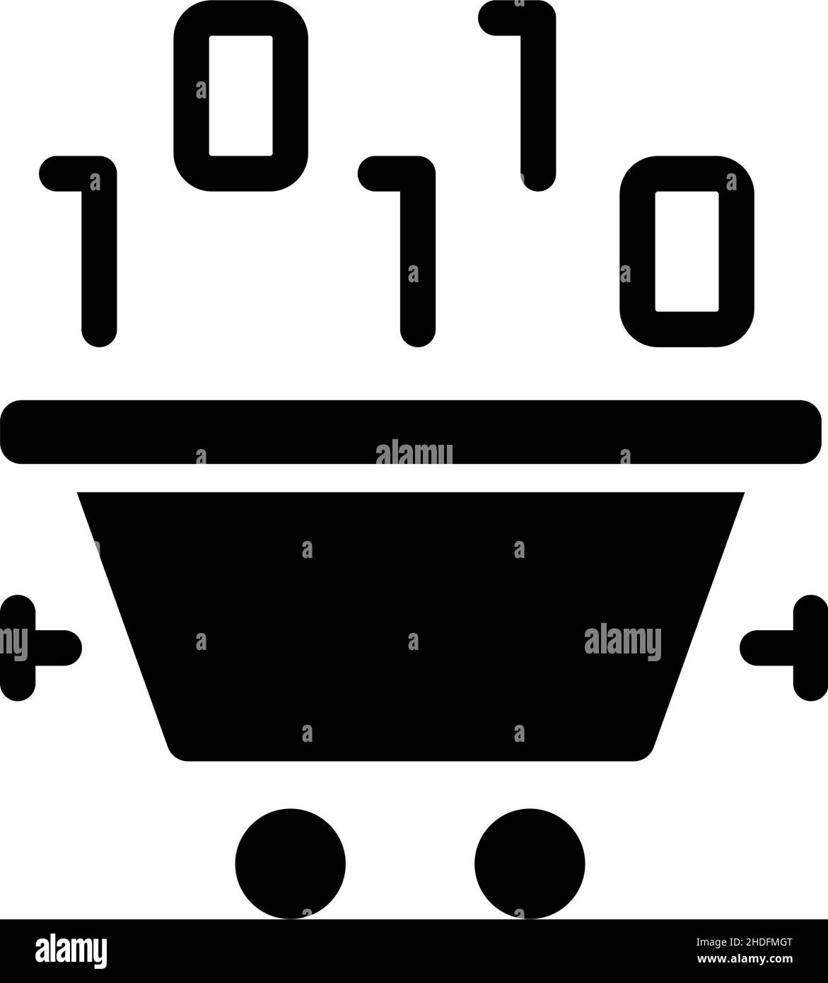 Icona glyph nero della tecnologia di data mining Illustrazione Vettoriale