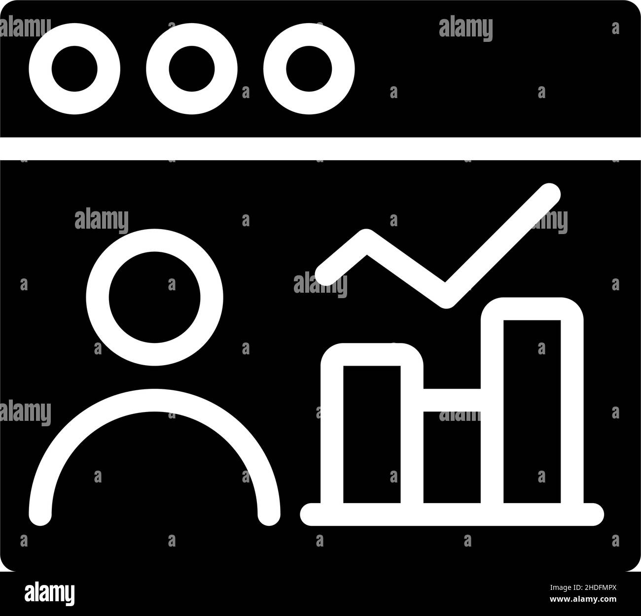 Icona glyph nero per il data mining dei social media Illustrazione Vettoriale