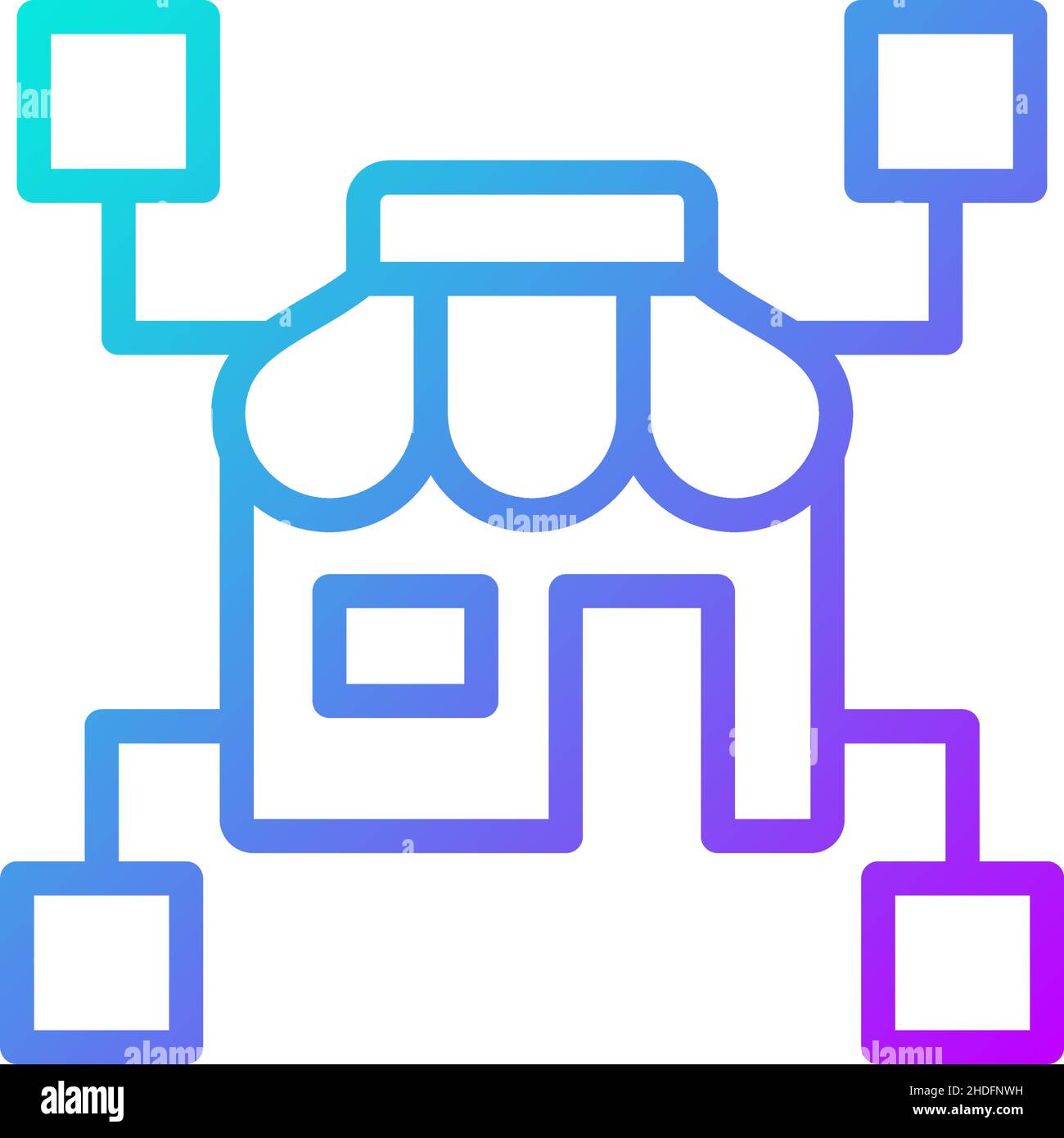 Icona vettore lineare gradiente di data mining commerciale retail Illustrazione Vettoriale