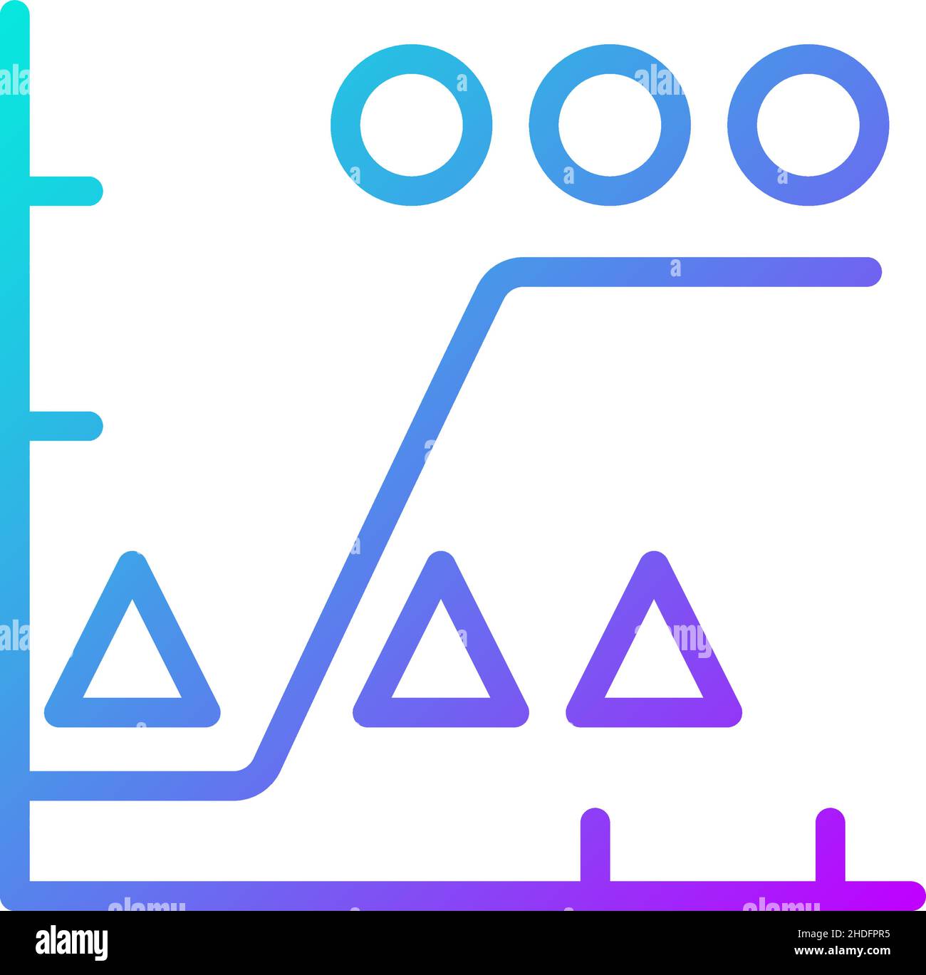 Icona vettore lineare gradiente analisi data mining Illustrazione Vettoriale