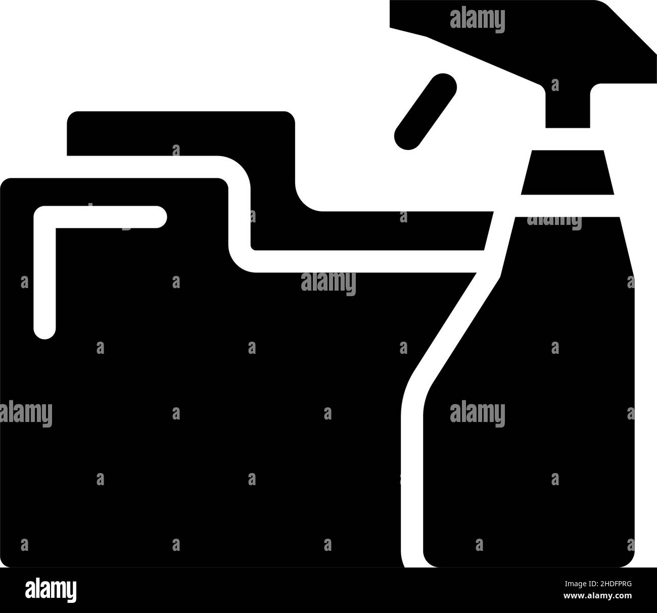 Icona del glifo nero per la pulizia dei dati Illustrazione Vettoriale