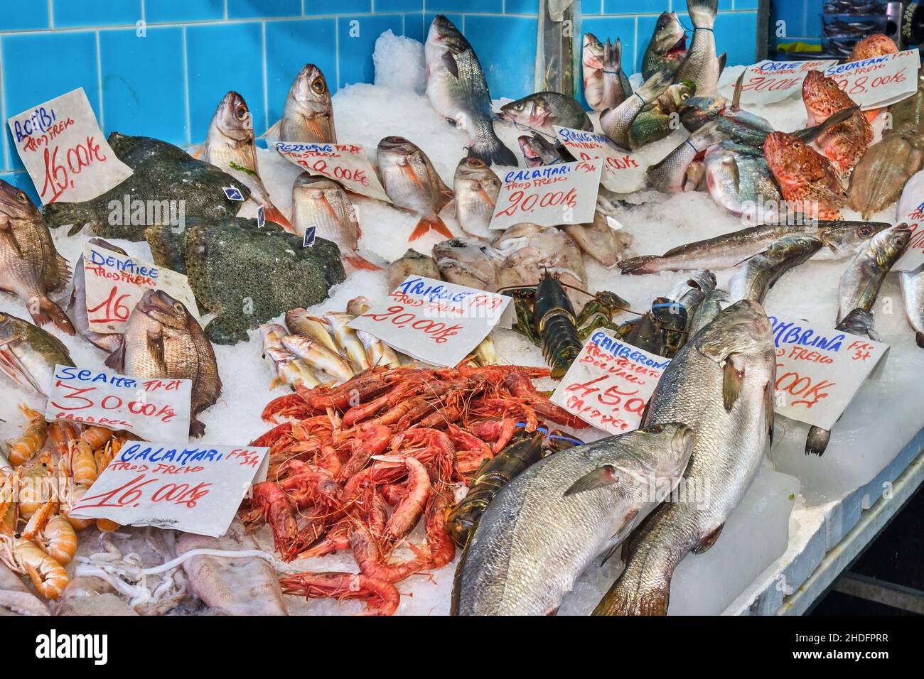 mercato del pesce, animali marini, mercati del pesce, animali marini Foto Stock