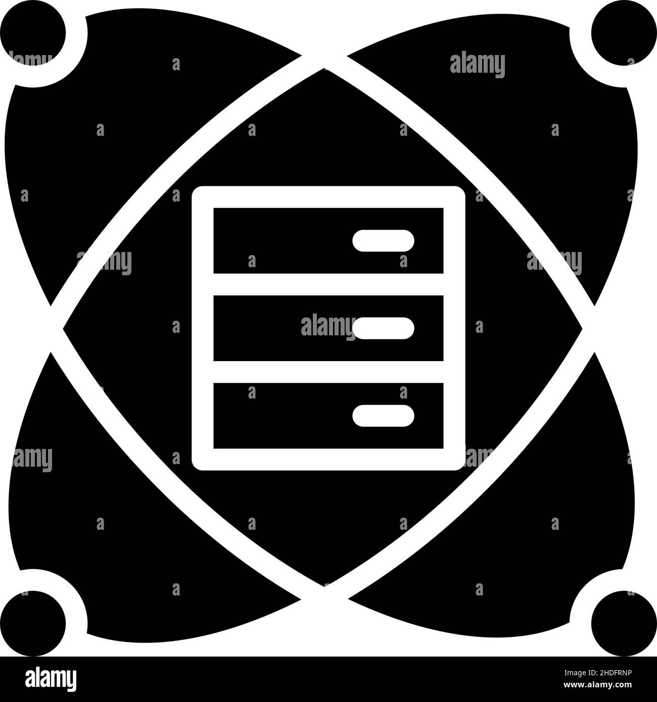 Icona del glyph nero per l'estrazione di dati scientifici Illustrazione Vettoriale