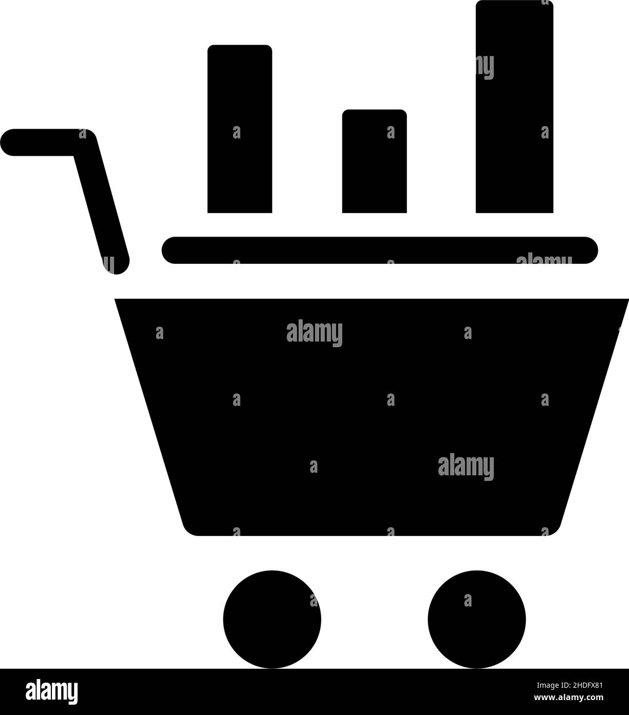 Data mining nel settore retail icona glyph nero Illustrazione Vettoriale