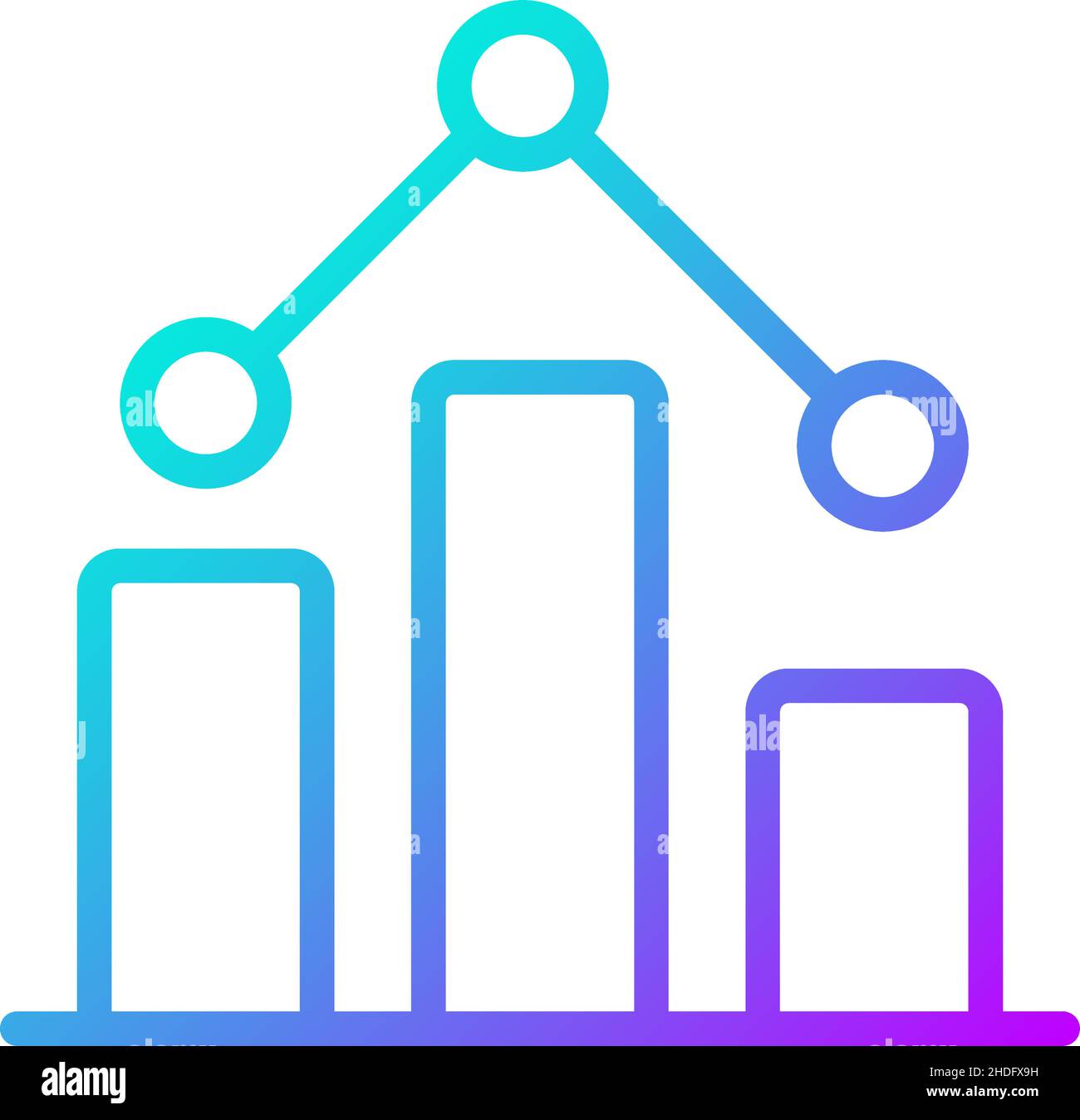 Regressione nell'icona del vettore lineare del gradiente di data mining Illustrazione Vettoriale