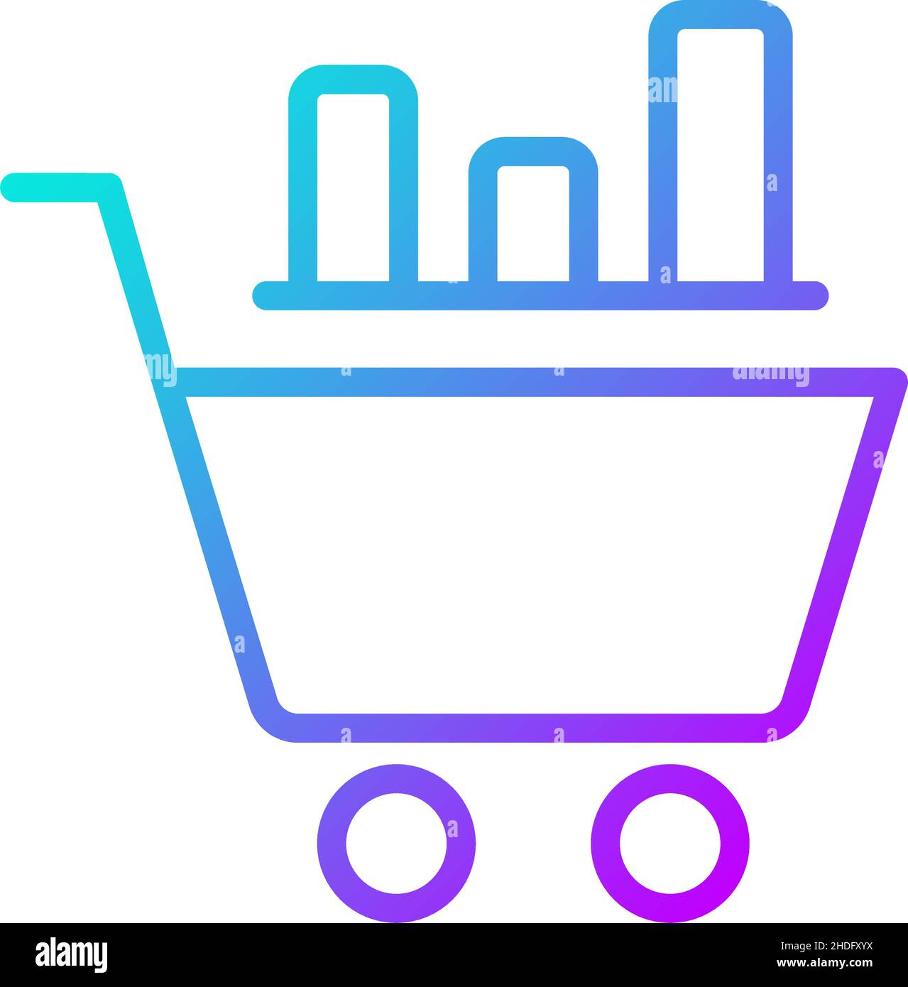 Data mining nell'industria retail icona del vettore lineare a gradiente Illustrazione Vettoriale