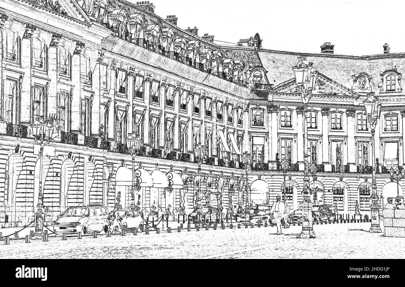 Piazza Vendome, Parigi, Francia Foto Stock