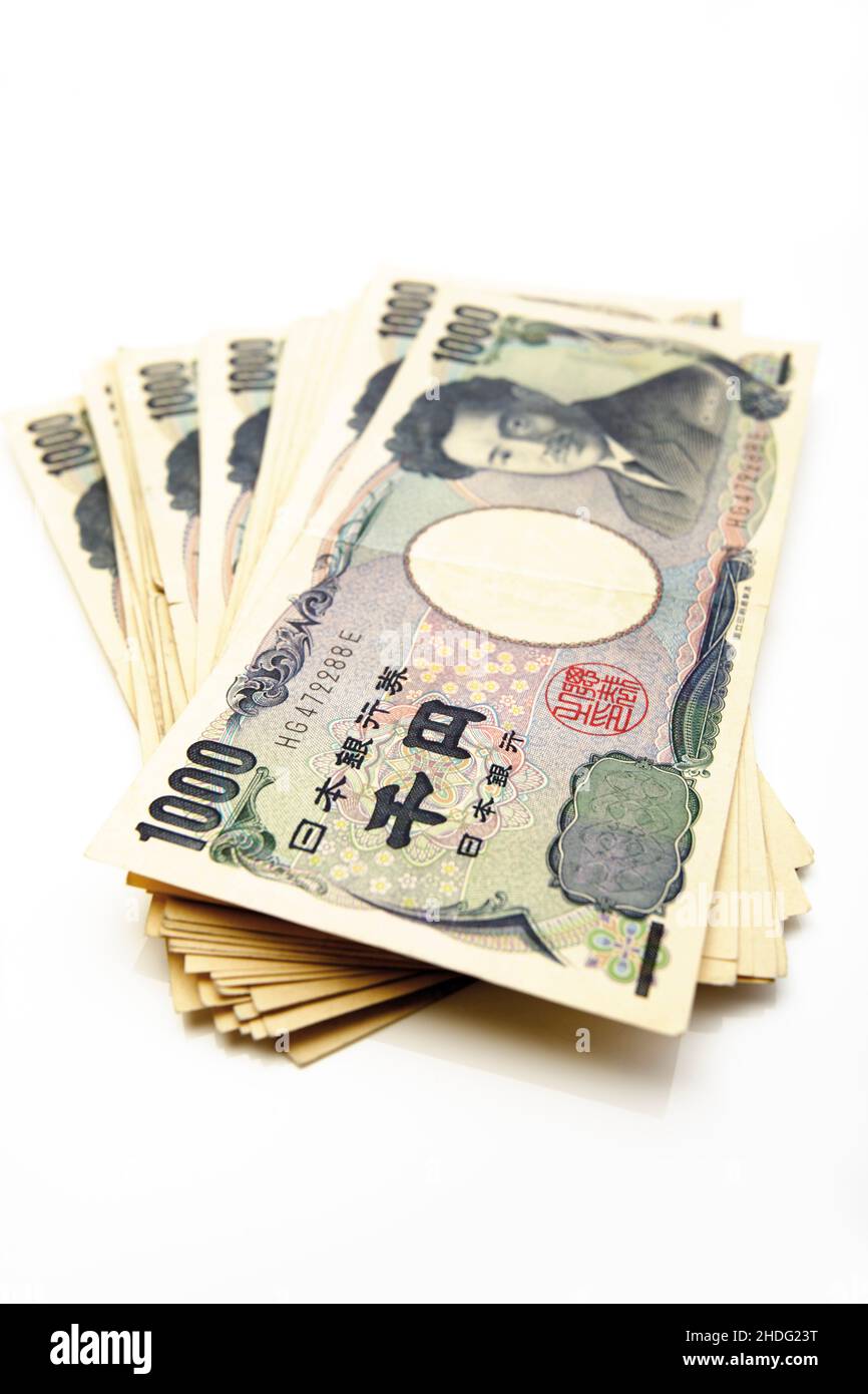 banconote, yen, banconote, valuta cartacea, segno yen, yens Foto Stock