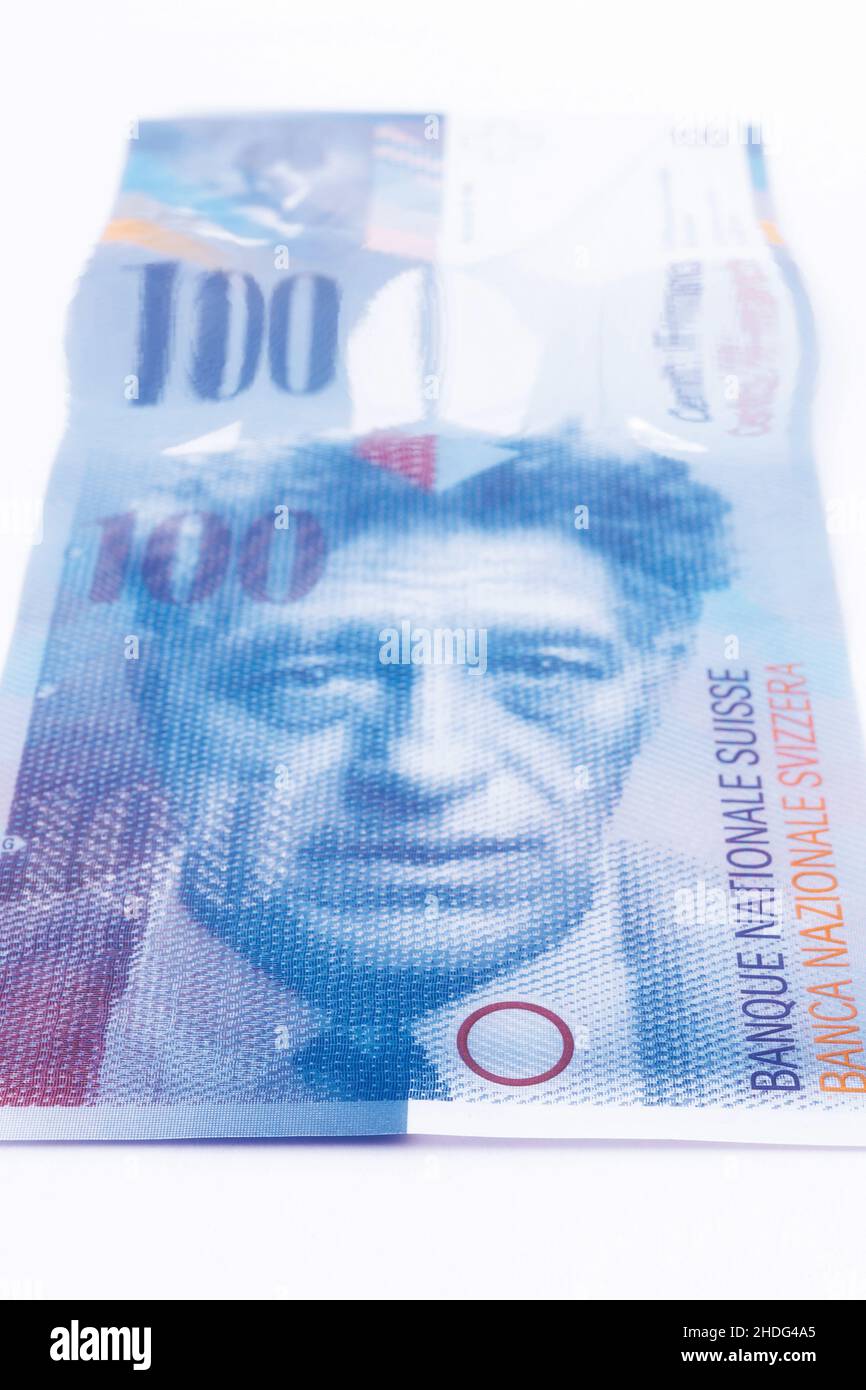 100 franchi svizzeri, alberto giacometti Foto Stock