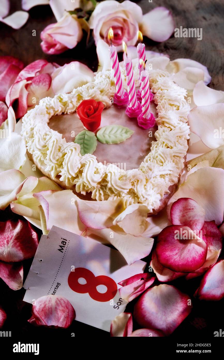 giornata delle madri, torta della crema, giorni delle madri, torte della crema Foto Stock