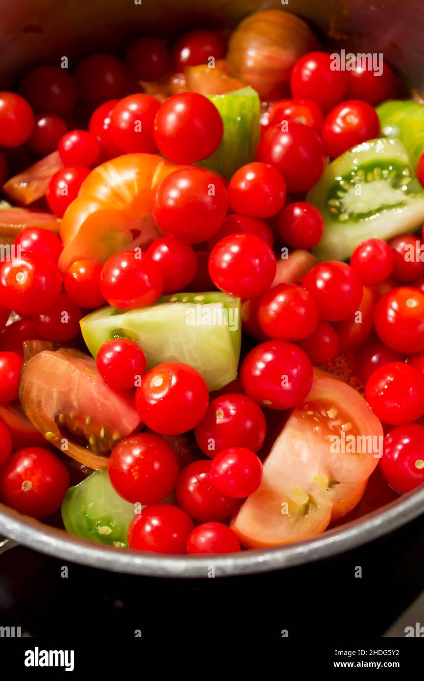 pomodori, variazione, marmellata facendo, pomodoro, diversità, diversità, variazioni, conservazione, conservazione Foto Stock