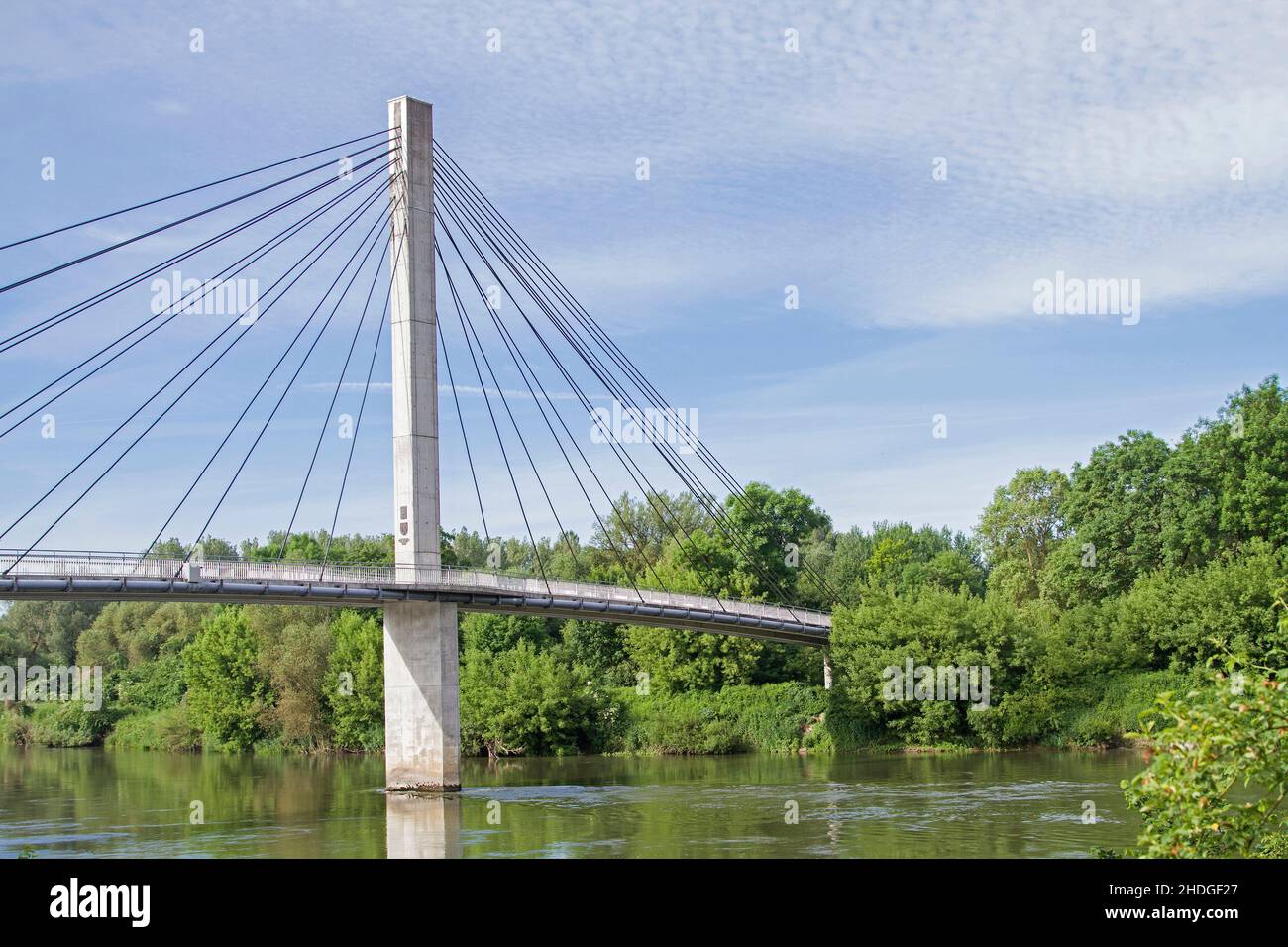 ponte, ponte pedonale, danubio, bad abbach, ponti, ponti pedonali, fiumi danubio Foto Stock