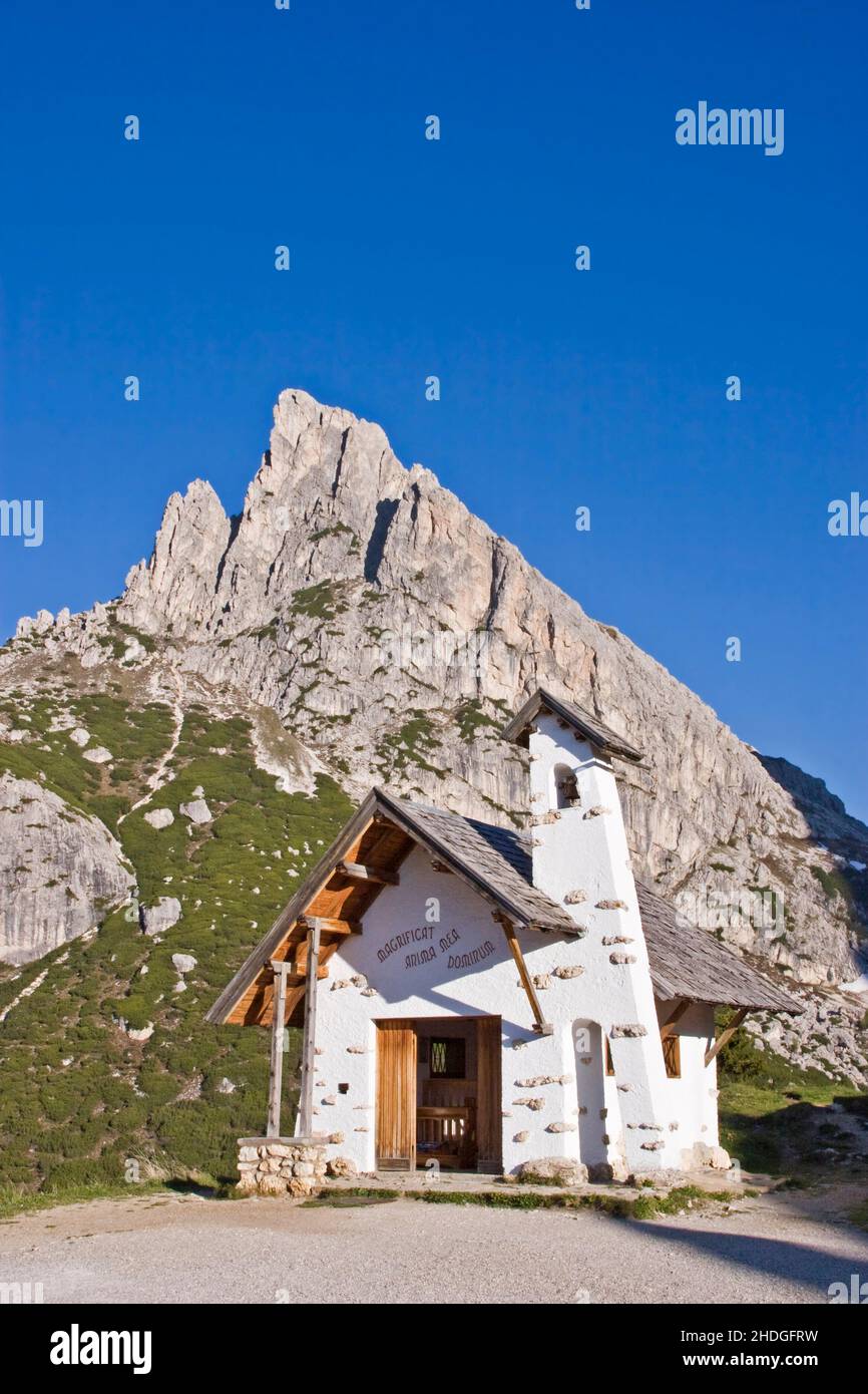 cappella, pietra della strega, passo falzarego, cappelle, esensteins Foto Stock