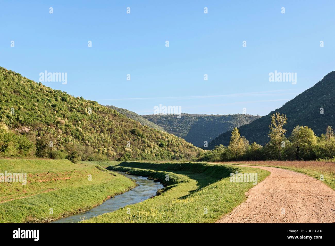 sentiero, istria, pianura alluvione, sentieri, istrias, pianure alluvionali Foto Stock