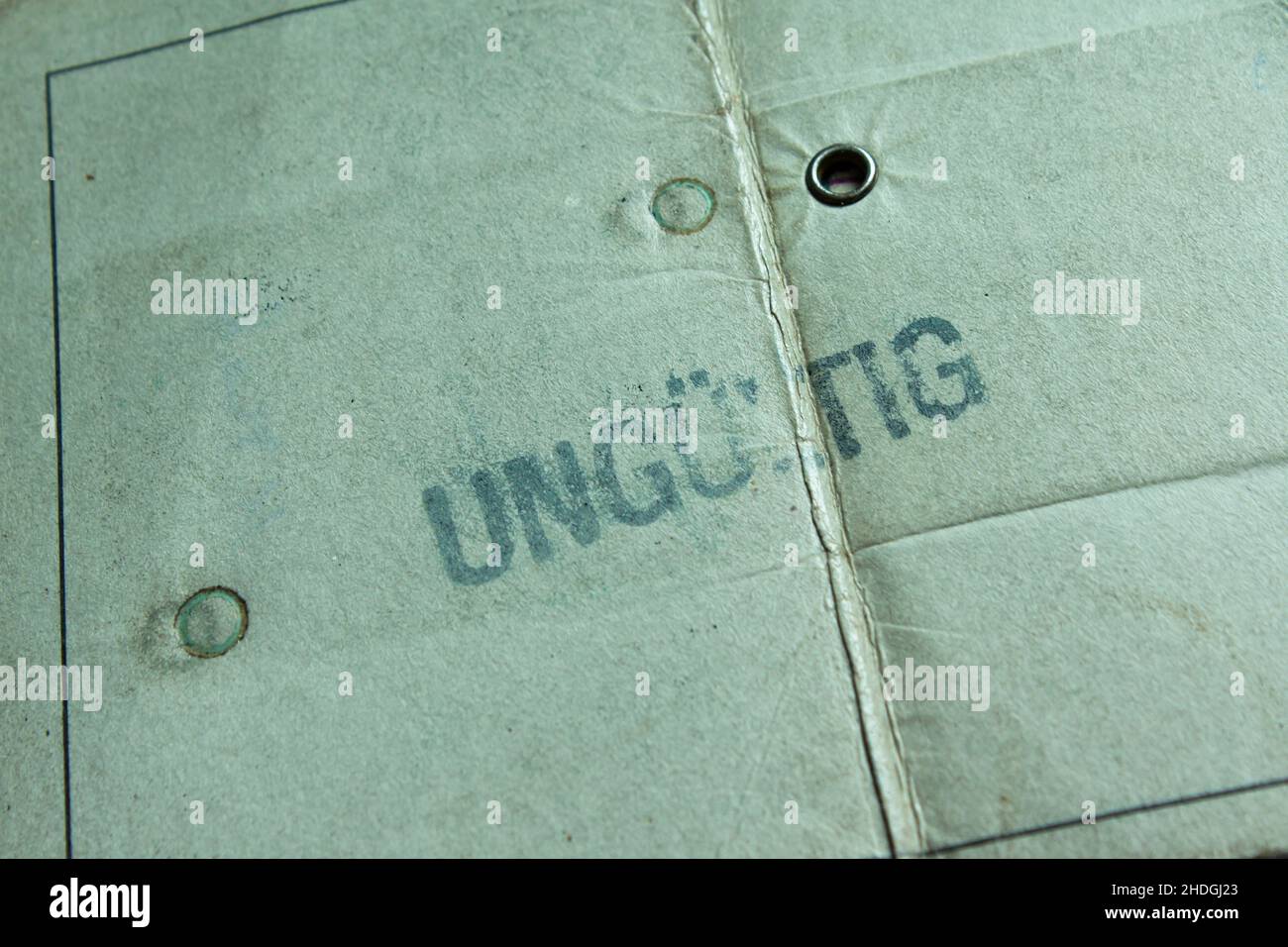 documento, non valido, documenti, caregiving, custode, invalidi Foto Stock