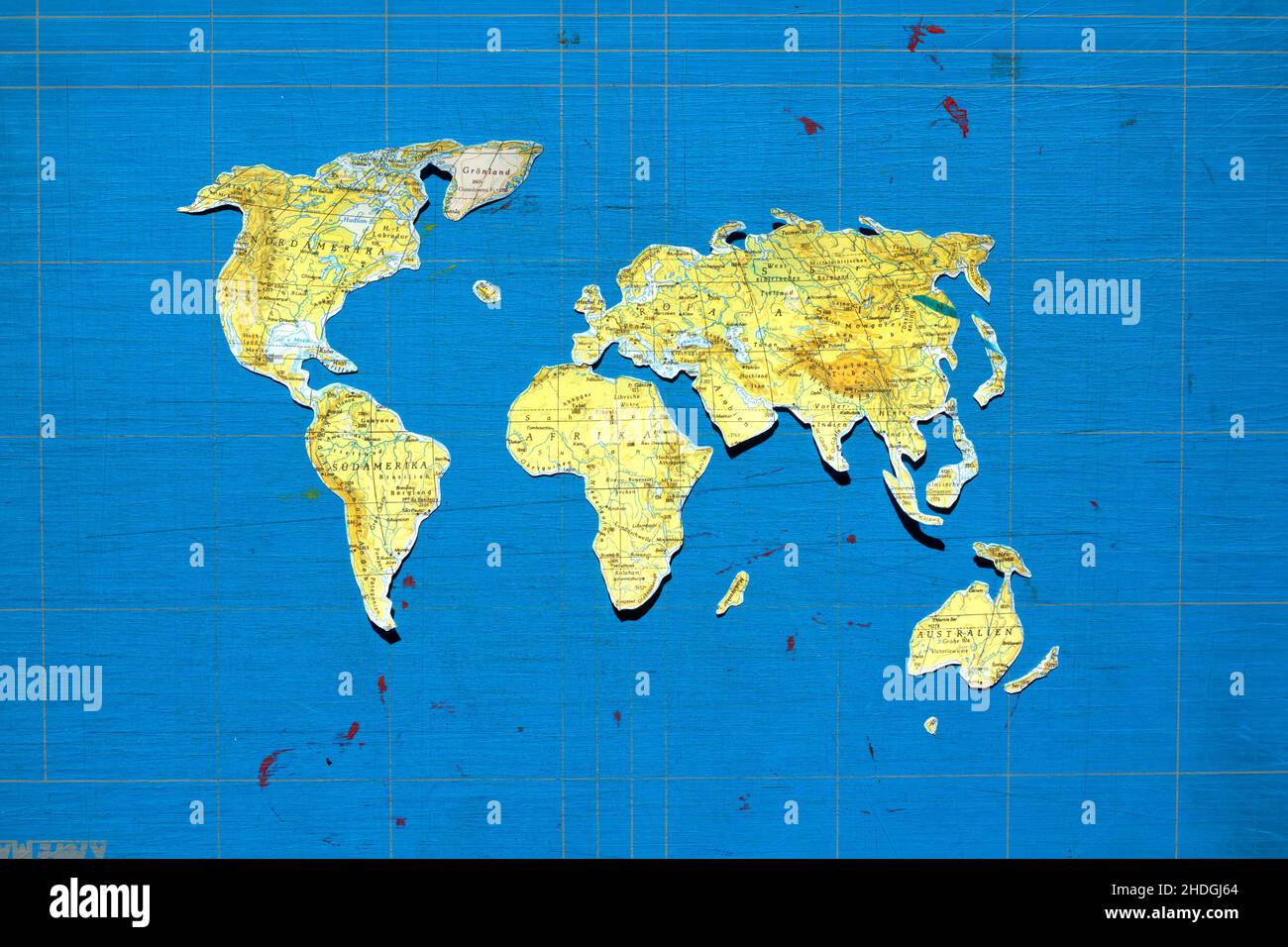 mappa del mondo, continente, mappe del mondo, continenti Foto Stock