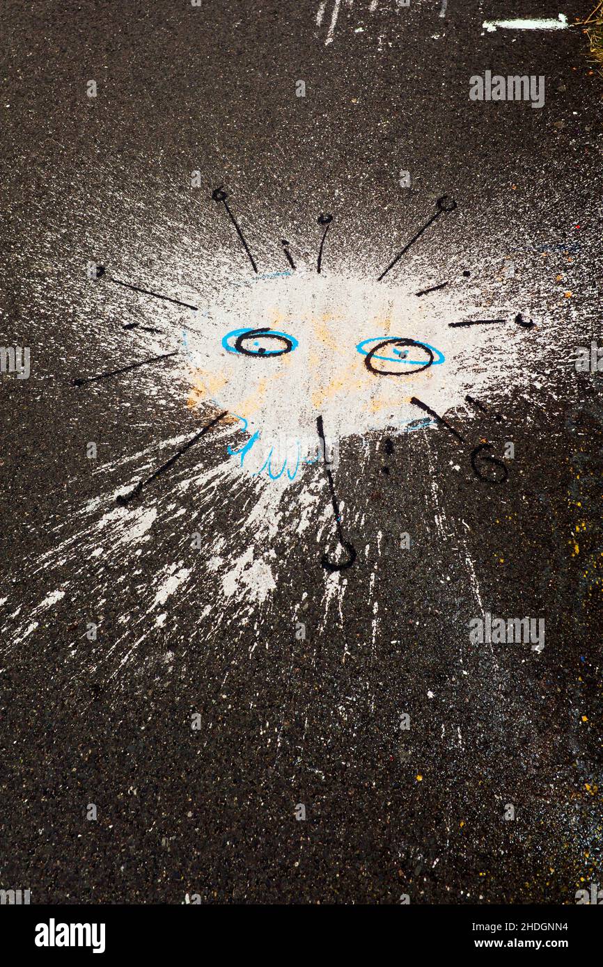 asfalto, disegno, corona, asfalto, disegni Foto Stock