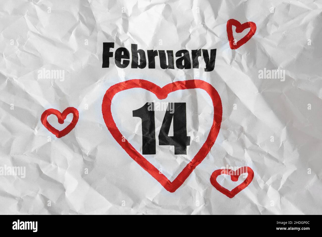 San Valentino sfondo Febbraio 14 data in inglese Foto Stock