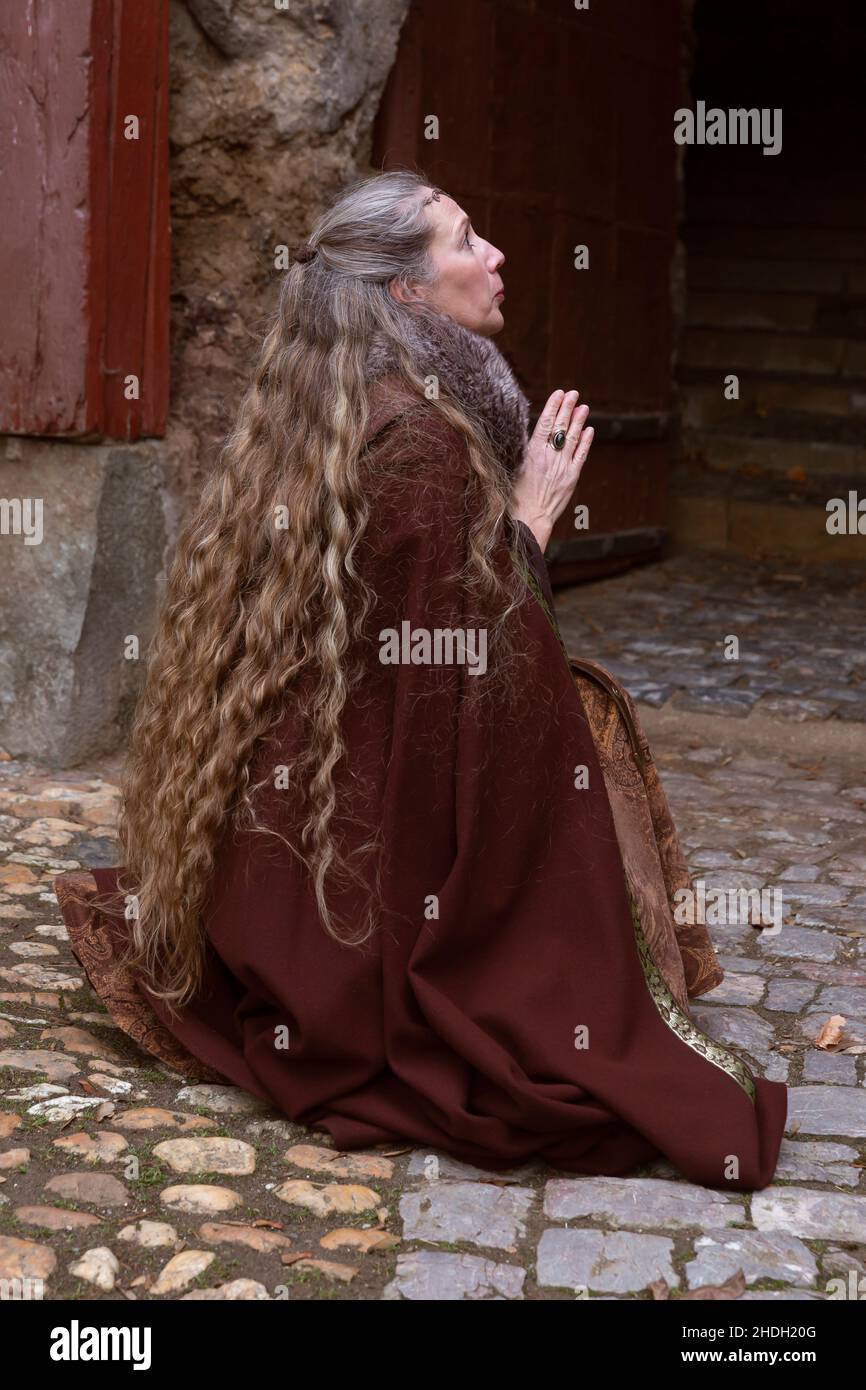 medioevo, preghiera, preghiere Foto Stock