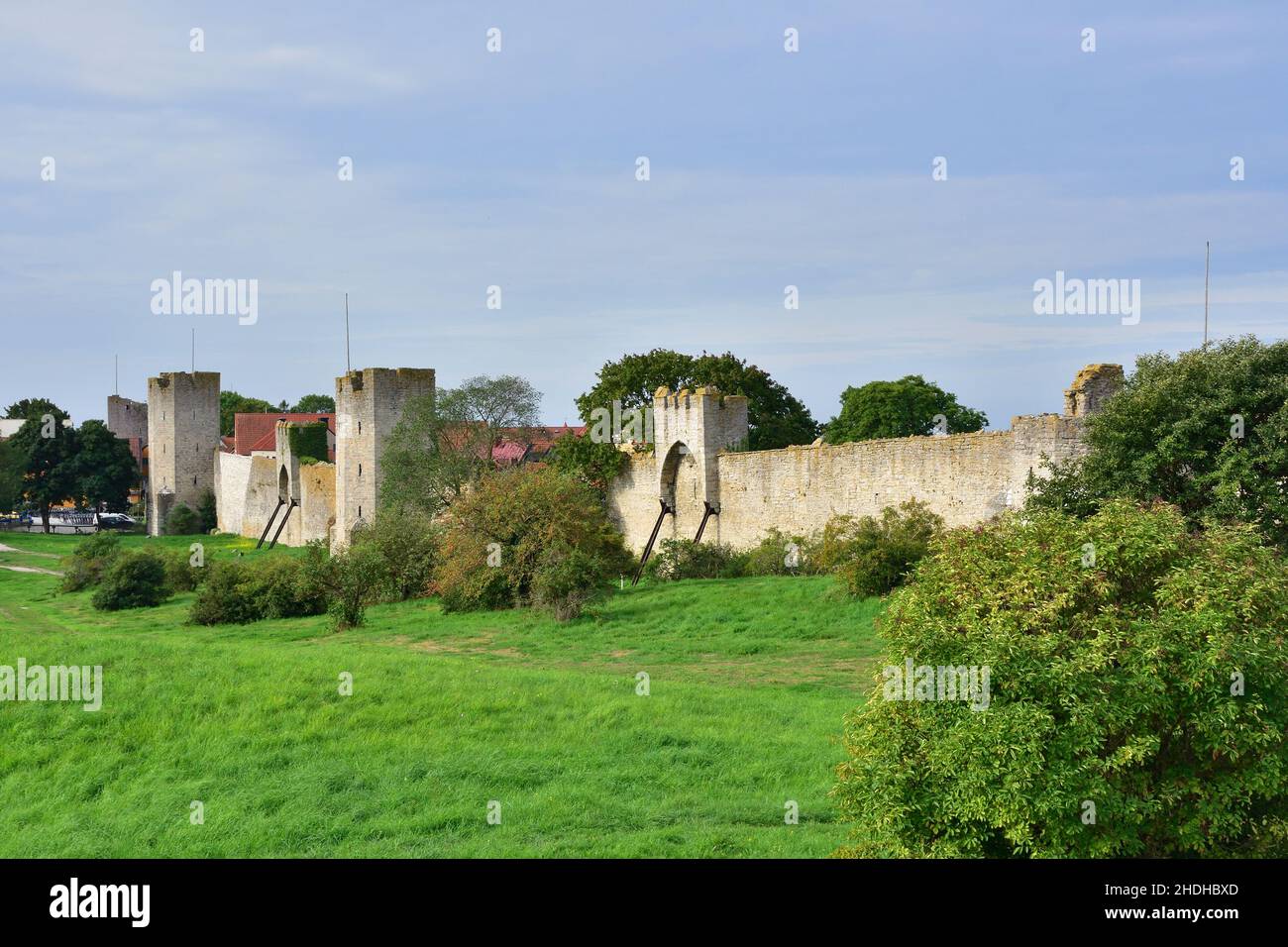 muro della città, visby, mura, visbies Foto Stock