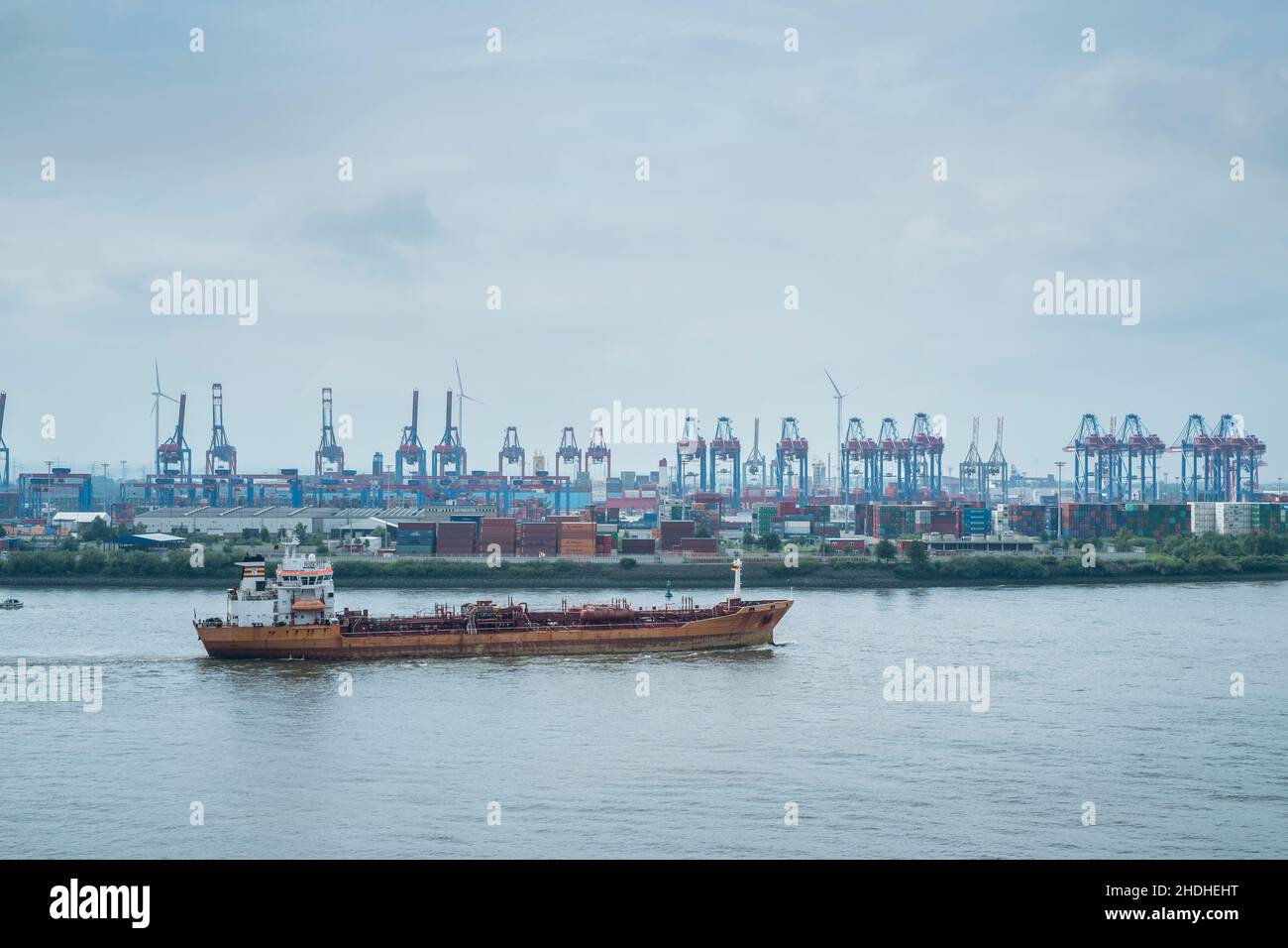 amburgo, nave per container, terminal per container, navi per container, terminali per container Foto Stock