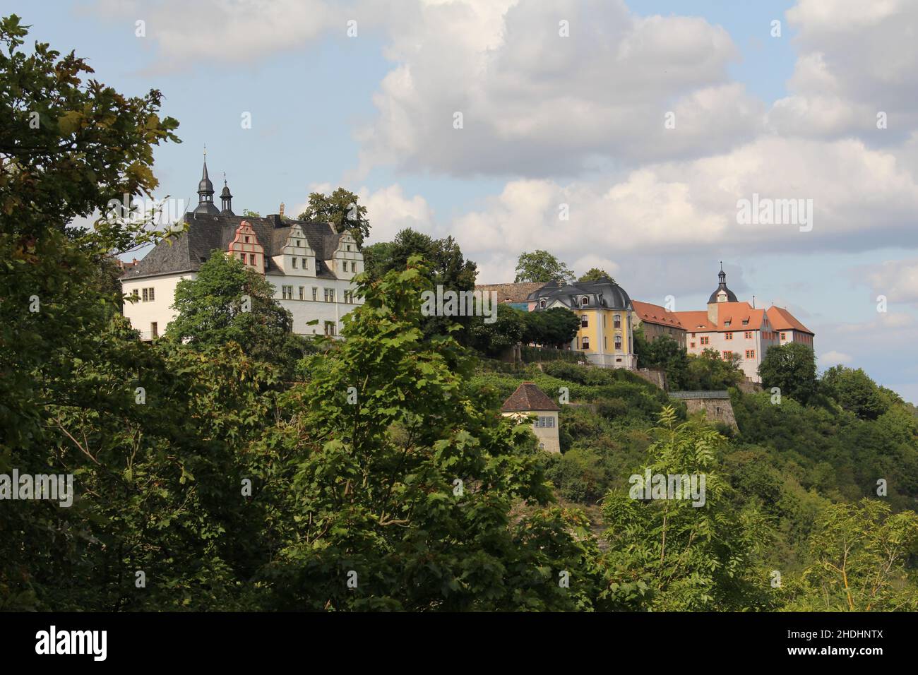 castelli di dornburg, castello di dornburg, castello di rococò, castello di dornburg, castelli rococò Foto Stock