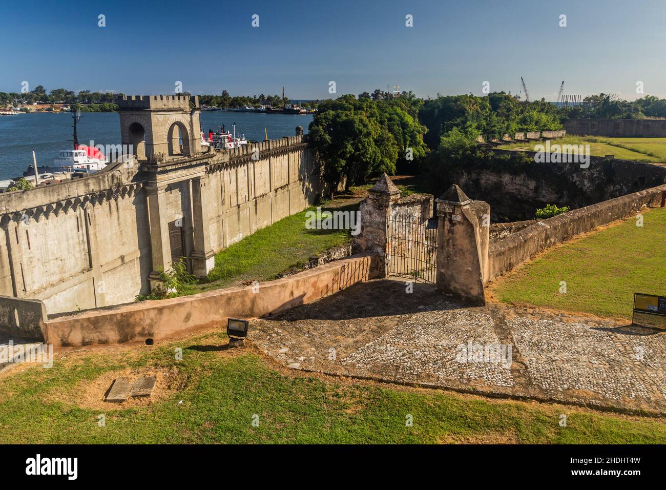 Mura della fortezza di Fortaleza Ozama a Santo Domingo, capitale della Repubblica Dominicana. Foto Stock