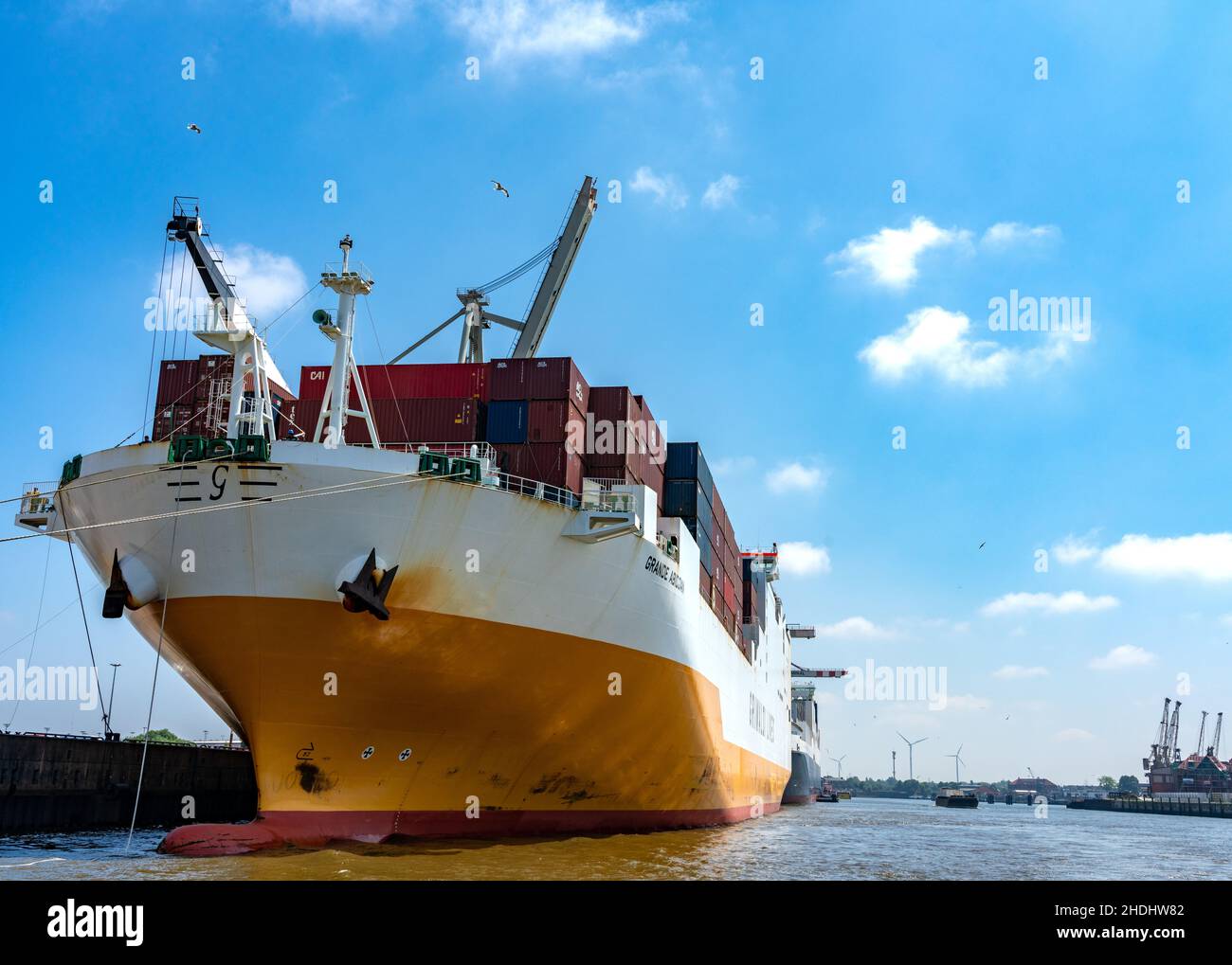 nave container, navi container Foto Stock