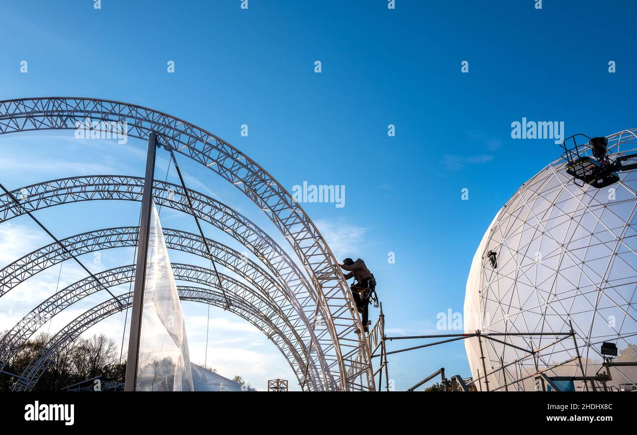 ponteggi, palcoscenico, air hall, palcoscenico, air hall Foto Stock