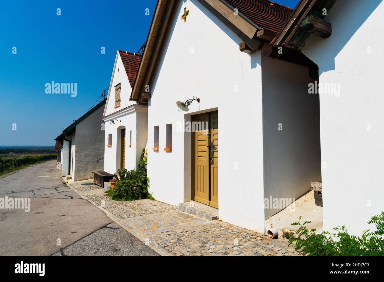 Casa di stampa del vino, Kellergasse Foto Stock