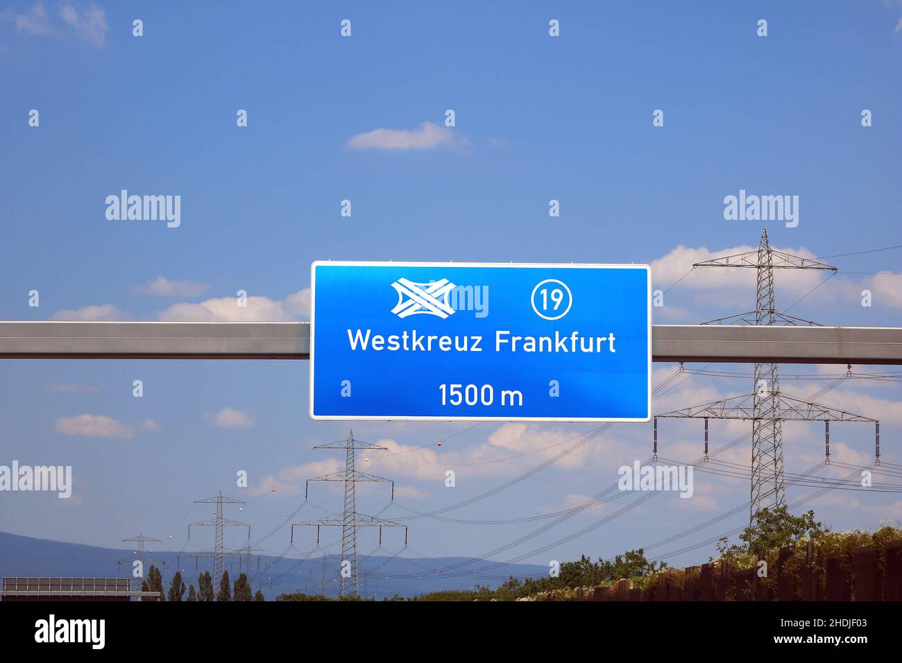 cavalcavia, westkreuz frankfurt, by pass, strada a sperone Foto Stock