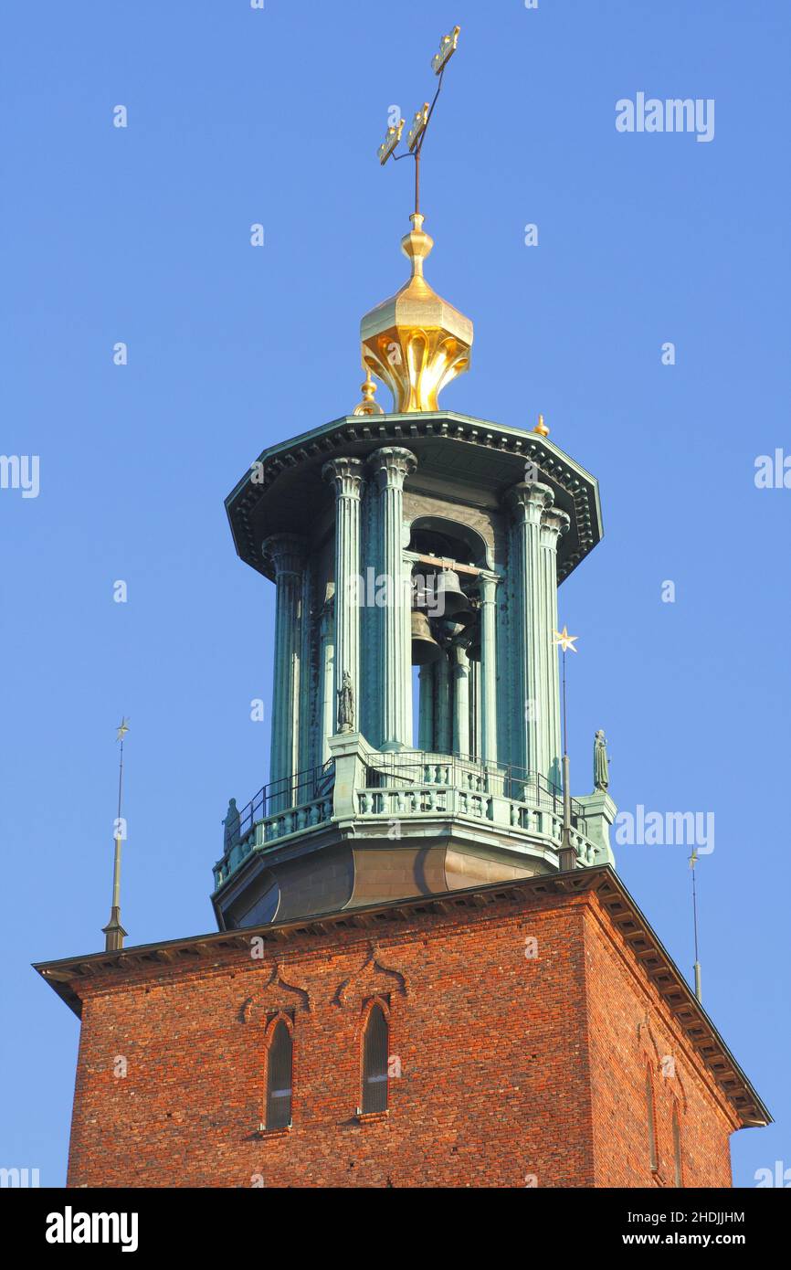 torre del municipio, torre campanaria, torri del municipio, campanili Foto Stock