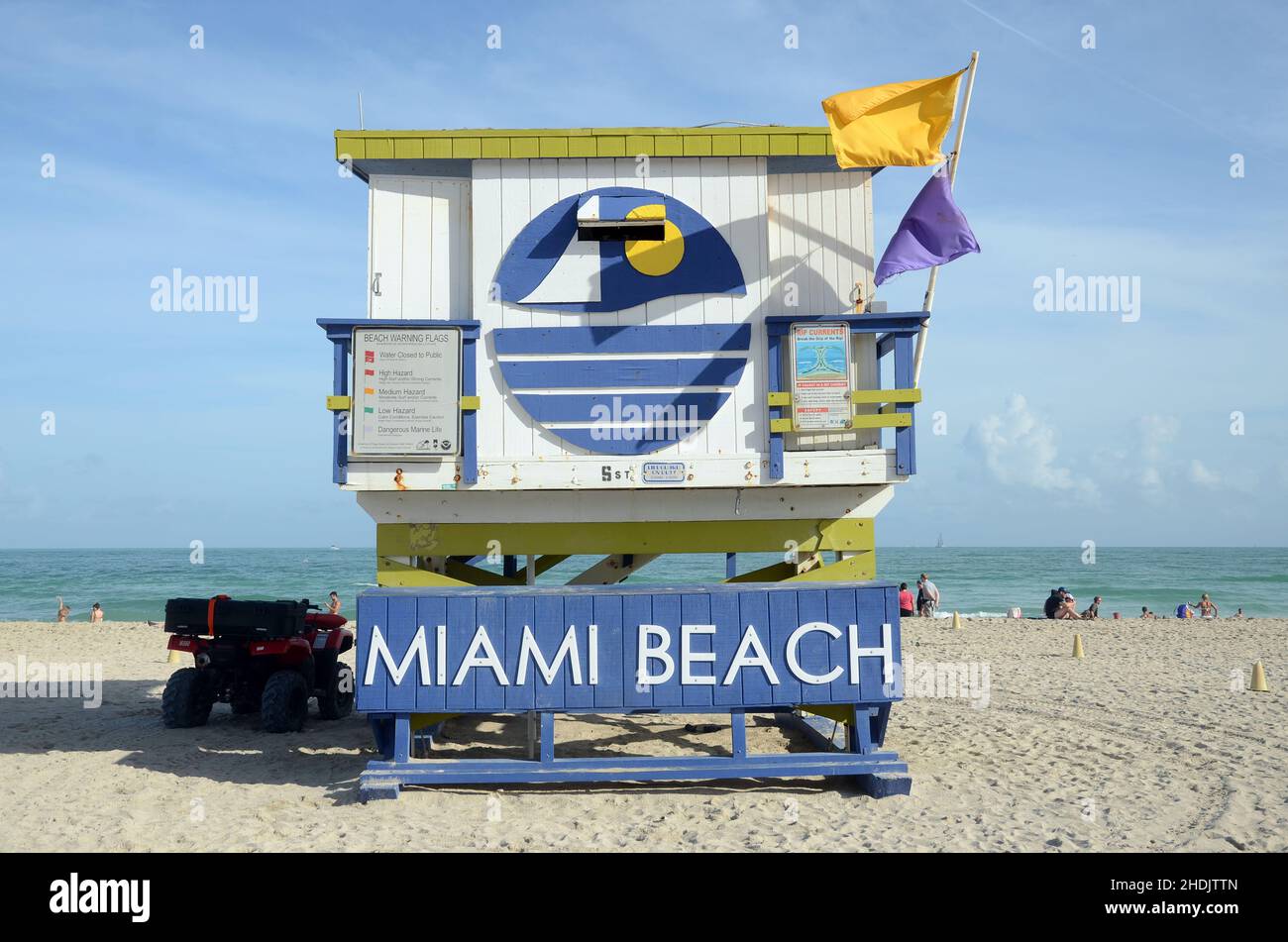 torre del bagnino, spiaggia di miami, torri del bagnino, spiagge di miami Foto Stock